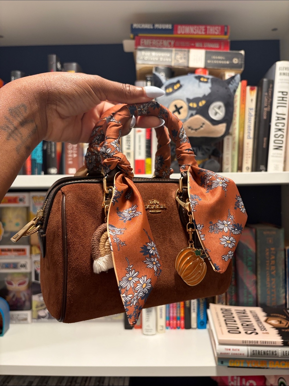 Coach Brown Suede Mini Rowan